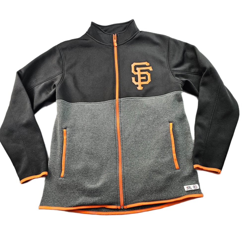 San Francisco Giants Jacket Mens Medium Black Gray True Fan MLB Baseball Sports